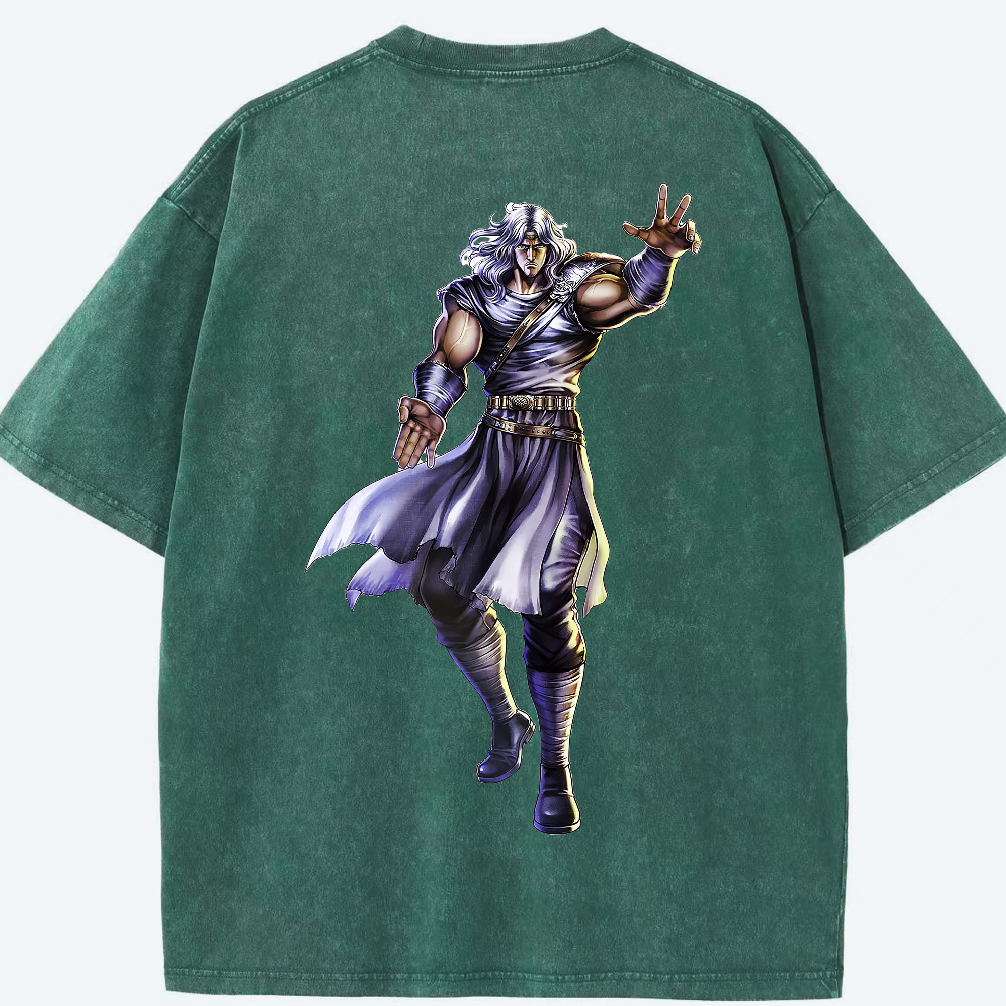 （画像用） 北斗の拳 Fist of the North Star 綿100% ヴィンテージ風 半袖Tシャツ（背面プリント）